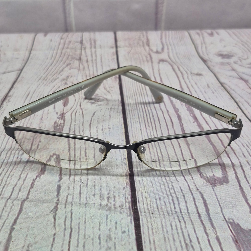 Banana Republic Nanette Eyeglasses Gunmetal Tortoise Semi-Rimless 53-17-135